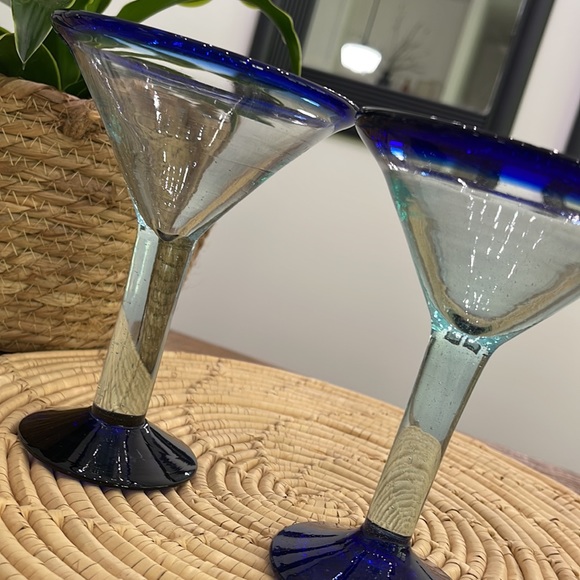 🇲🇽Mexican Blown Glass Margarita Glasses- set of 2🇲🇽 - Picture 10 of 10